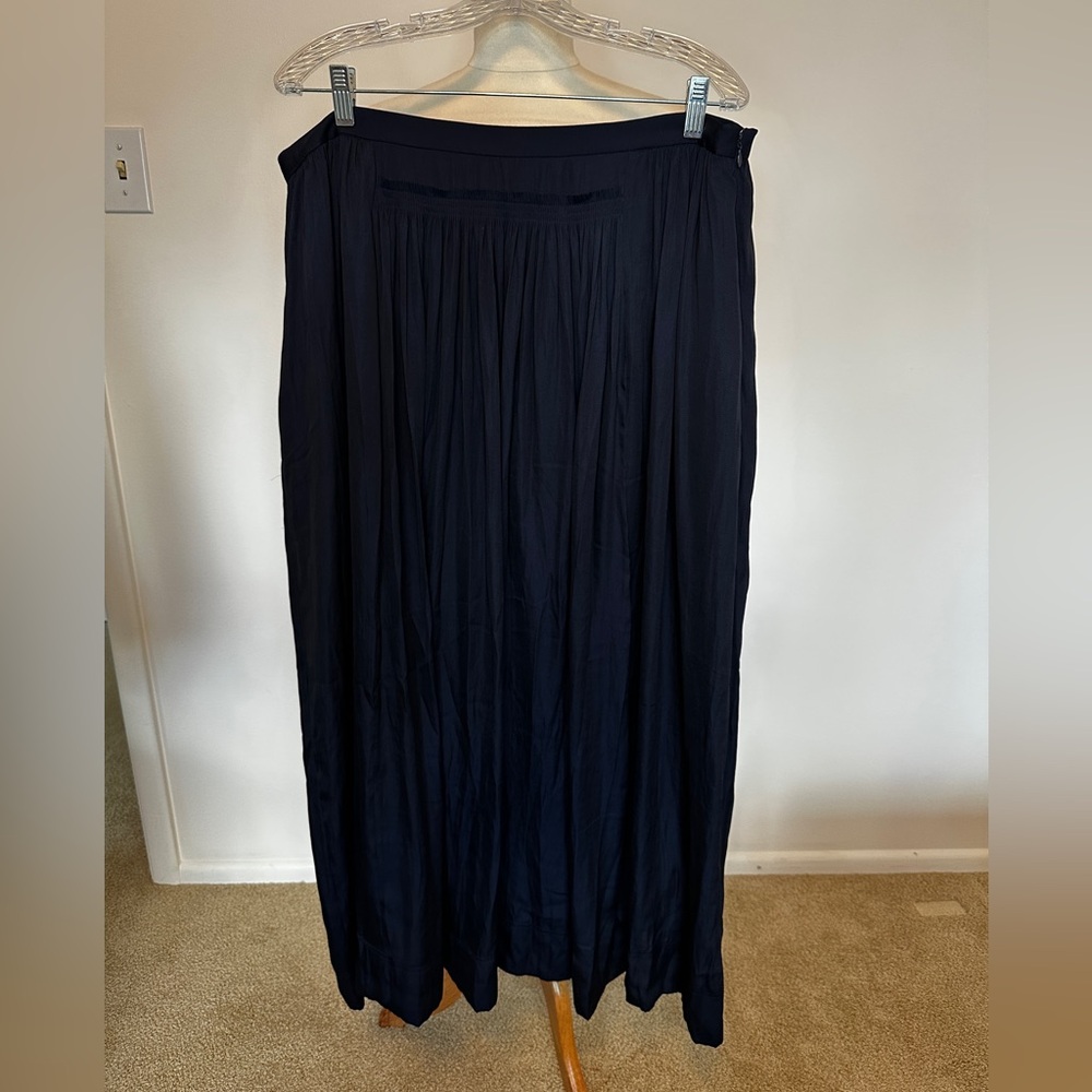 Banana Republic Navy Pleated Maxi Skirt